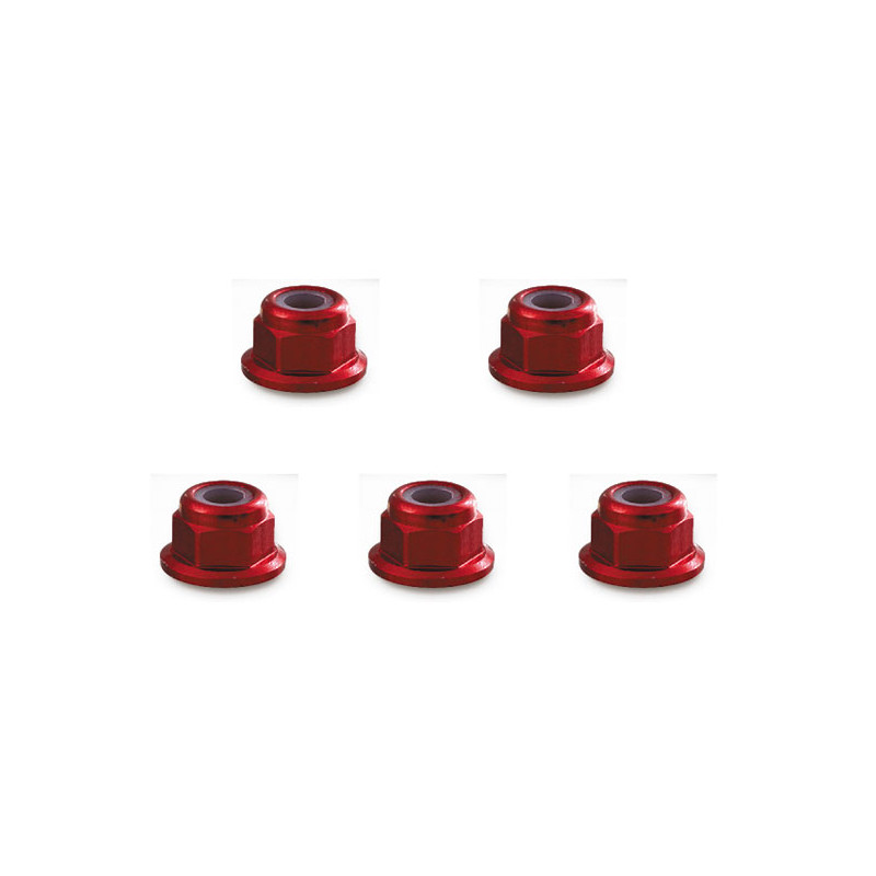 M4 Flanged RED nut (5pcs)