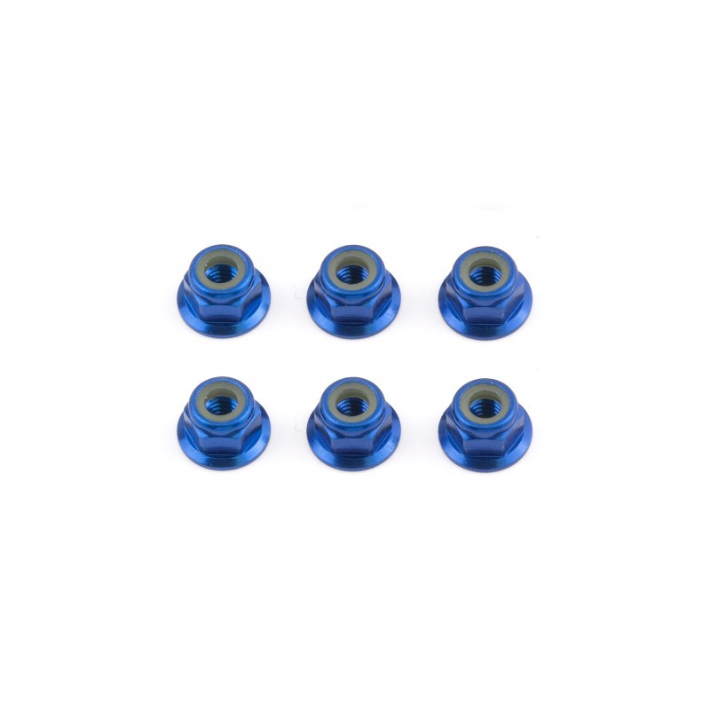 M4 Flanged BLUE nut (5pcs)